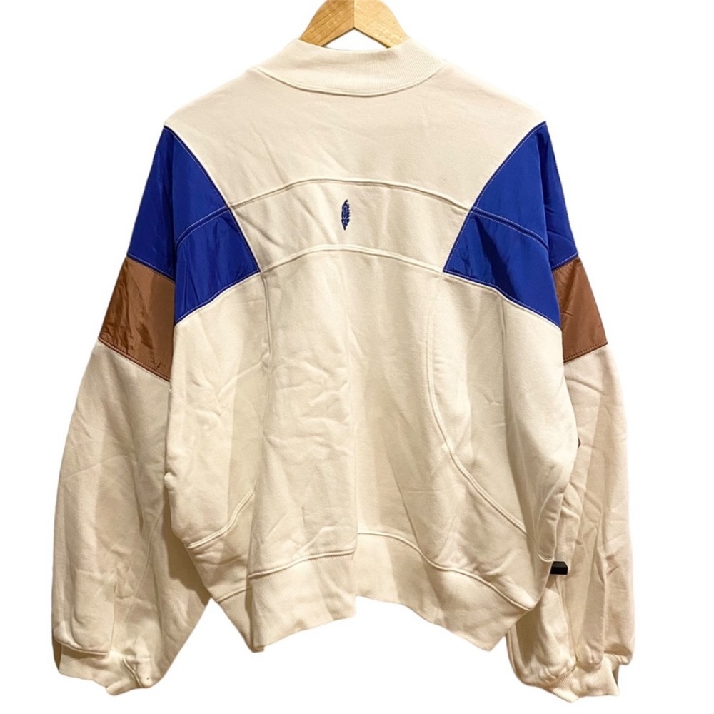 Free People Movement Hot Track Stripe Varsity Jacket Size L in Ivory Combo NWT - Picture 5 of 14
